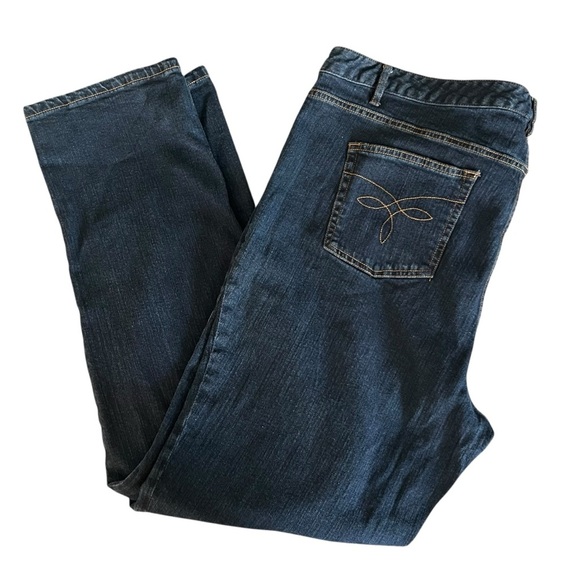 CHAPS DENIM Dark Blue Denim Jeans women’s SZ 18w - Picture 1 of 4